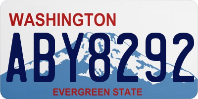 WA license plate ABY8292