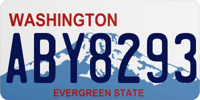 WA license plate ABY8293