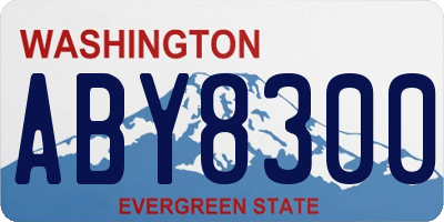 WA license plate ABY8300