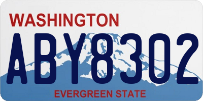 WA license plate ABY8302