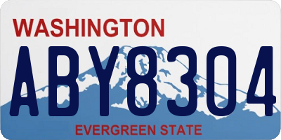 WA license plate ABY8304