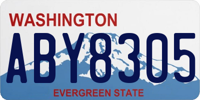 WA license plate ABY8305