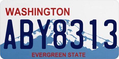 WA license plate ABY8313