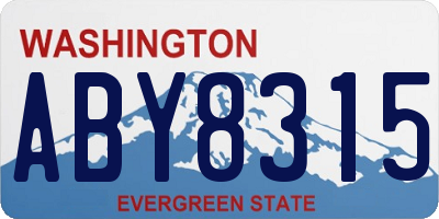 WA license plate ABY8315