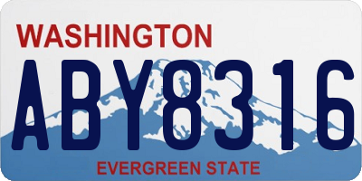 WA license plate ABY8316