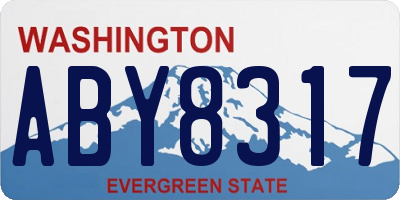 WA license plate ABY8317