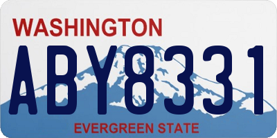 WA license plate ABY8331