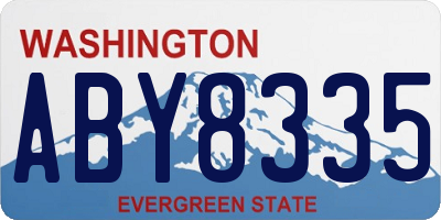 WA license plate ABY8335