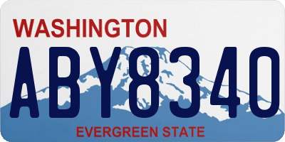WA license plate ABY8340