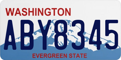 WA license plate ABY8345