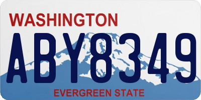 WA license plate ABY8349
