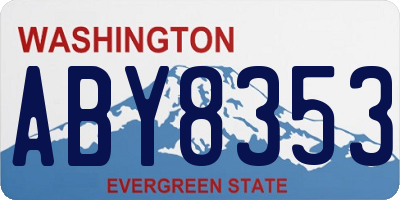 WA license plate ABY8353