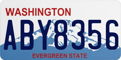 WA license plate ABY8356