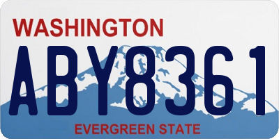 WA license plate ABY8361