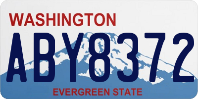 WA license plate ABY8372