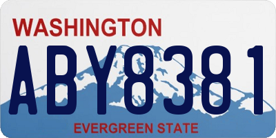 WA license plate ABY8381