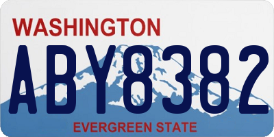 WA license plate ABY8382
