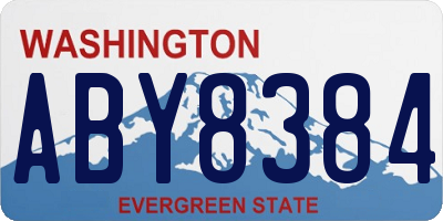 WA license plate ABY8384