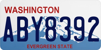 WA license plate ABY8392