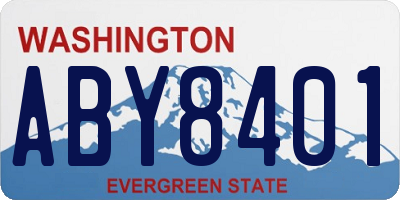 WA license plate ABY8401