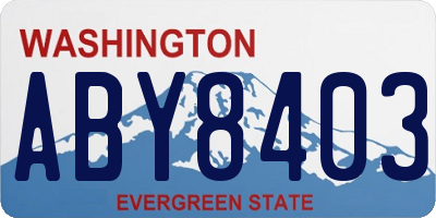WA license plate ABY8403