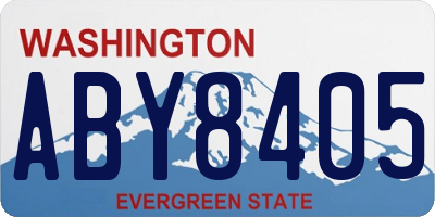 WA license plate ABY8405