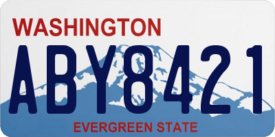 WA license plate ABY8421