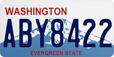 WA license plate ABY8422