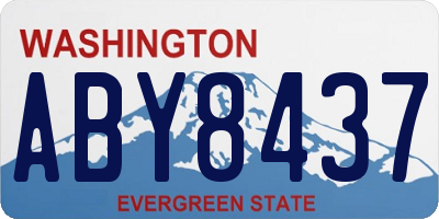 WA license plate ABY8437