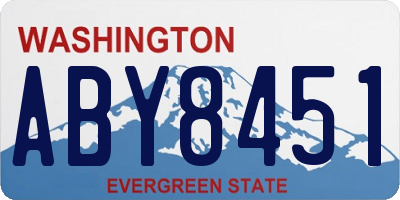 WA license plate ABY8451