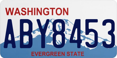 WA license plate ABY8453