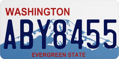 WA license plate ABY8455