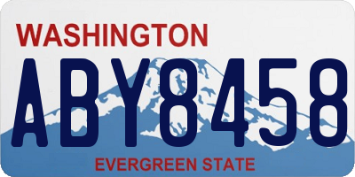 WA license plate ABY8458