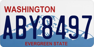 WA license plate ABY8497