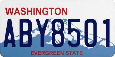 WA license plate ABY8501