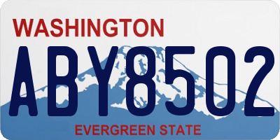 WA license plate ABY8502