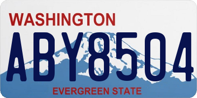 WA license plate ABY8504