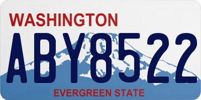 WA license plate ABY8522