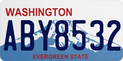 WA license plate ABY8532