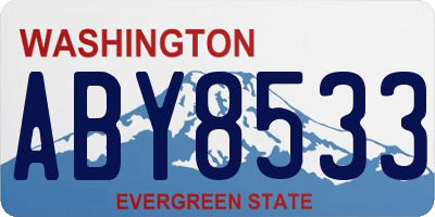 WA license plate ABY8533