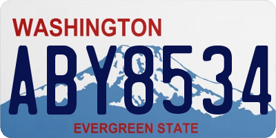 WA license plate ABY8534