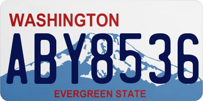 WA license plate ABY8536