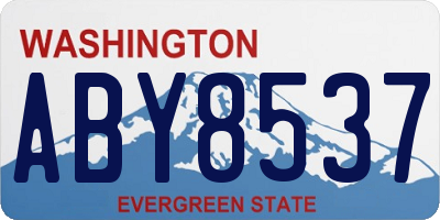 WA license plate ABY8537