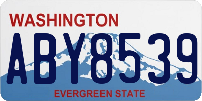 WA license plate ABY8539