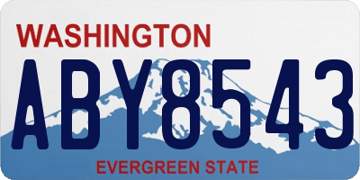 WA license plate ABY8543
