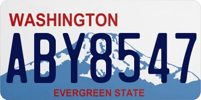 WA license plate ABY8547