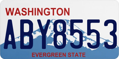 WA license plate ABY8553