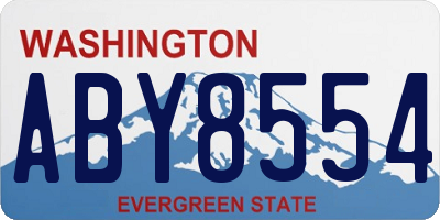 WA license plate ABY8554