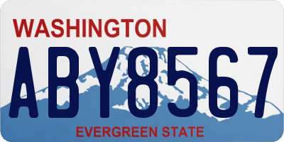 WA license plate ABY8567