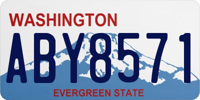WA license plate ABY8571